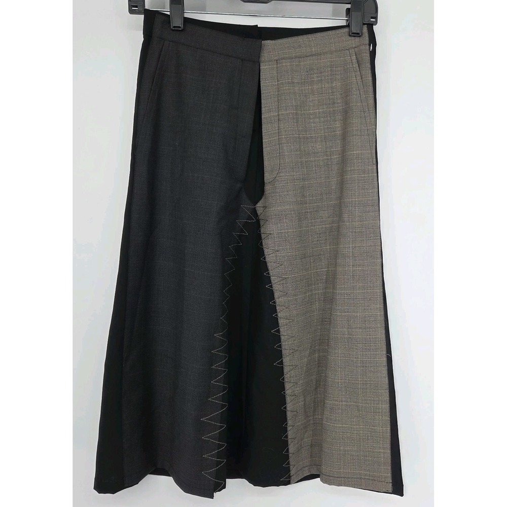 Stella Forest Deconstructed Patchwork Wool Skirt XS Asymmetric Mixed Media
